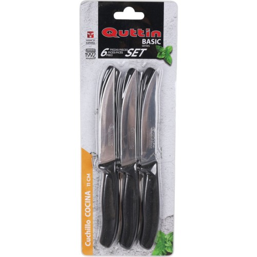 Set de 6 Piezas Cuchillos Bistec Filo 11cm Basic