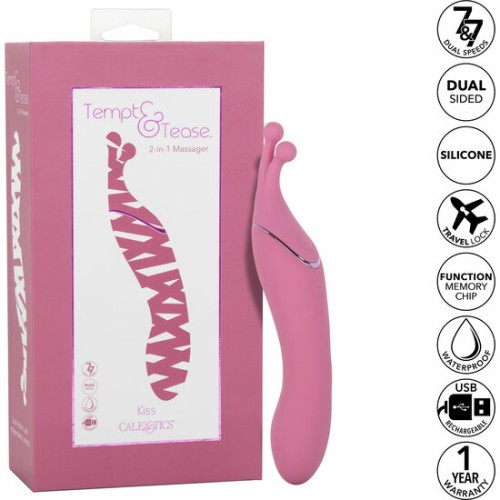 Tempt and Tease Kiss Pink Dual Massager
