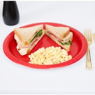 Set of 10 Red Paper Plates Algon