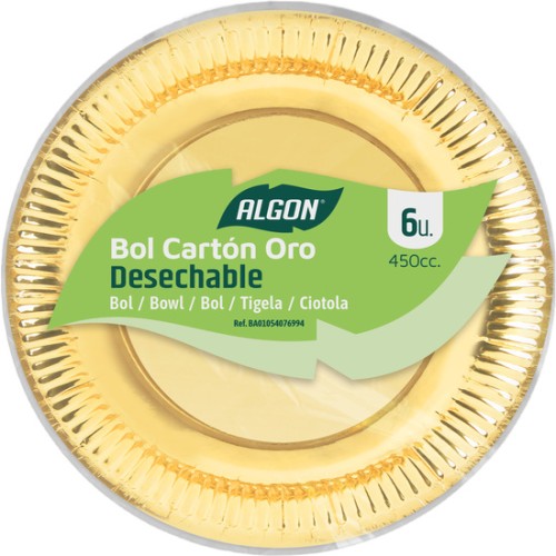 Set of 6 Gold Carton Bowls 450cc Algon