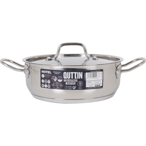 Cacerola + Tapa Acero Ind 22cm/0,8mm/3L Quttin Hotel