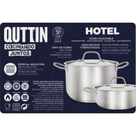 Cacerola + Tapa Acero Ind 22cm/0,8mm/3L Quttin Hotel