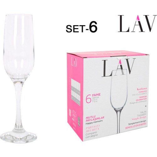 Set 6 Copas Champagne 215cc Fame High