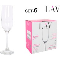 Fame High Set of 6 Champagne Glasses 215cc