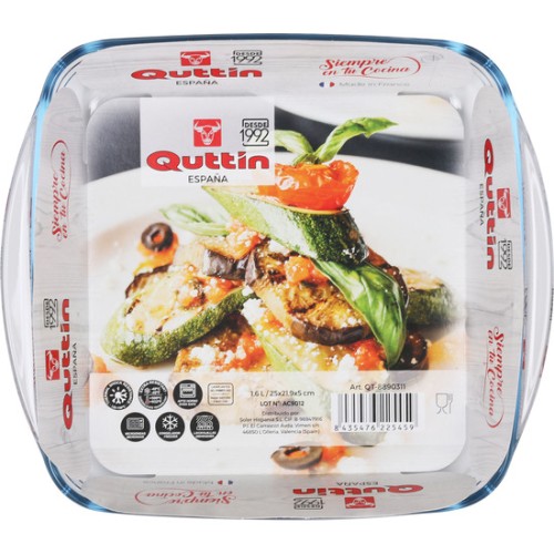 Square Glass Dish 25x22cm/1.6L for Baking and Serving