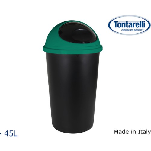 Green 45L Big Hoop Trash Can with Lid