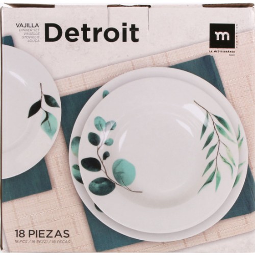 Vajilla Redonda 18 Piezas Detroit MD