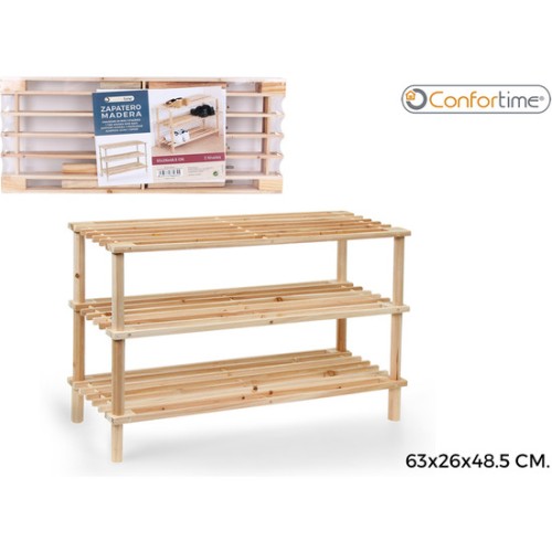 Wooden Shoe Rack 3-Tiers