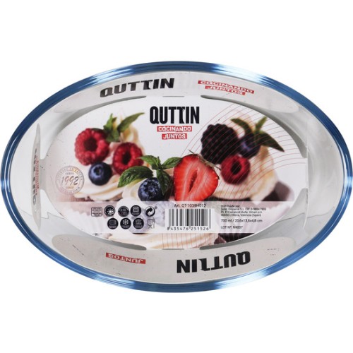 Quttin Oval Glass Bowl 20.6x13.6cm 700cc