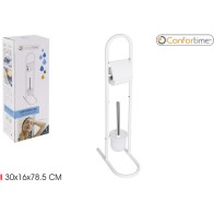 Toilet Paper Holder with Brush Matt Confortime