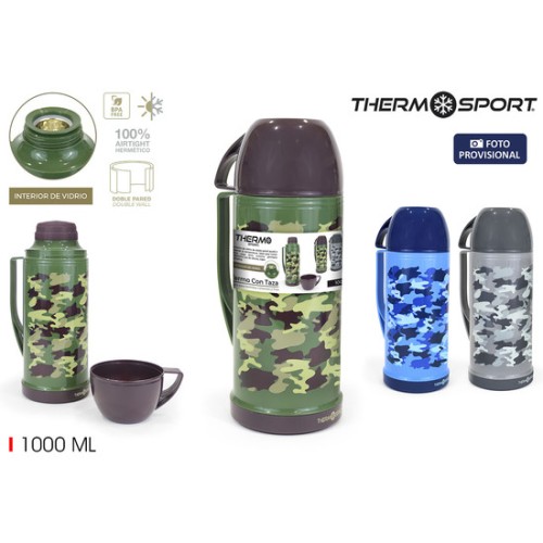 Thermal Flask with Cup 1L Camouflage