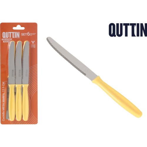 Set of 6 Basic 12.5cm Ivory Table Knives