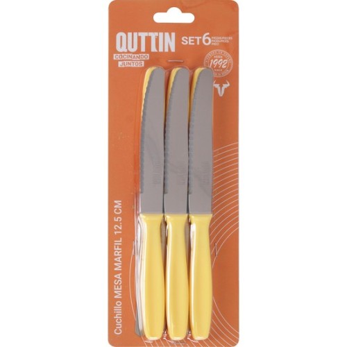 Set of 6 Basic 12.5cm Ivory Table Knives