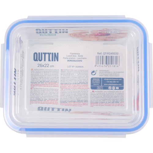Rectangular Hermetic Food Container 26x22cm Quttin