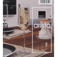 Set of 6 Aristo Champagne Glasses 22cl