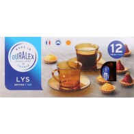 Set of 6 Amber 18cl Cups with Plate
