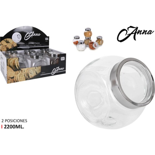 Glass Jar 2 Positions 2200ml Anna