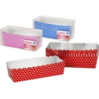 Set of 10 Rectangular Aluminum Baking Molds - Assorted Colors