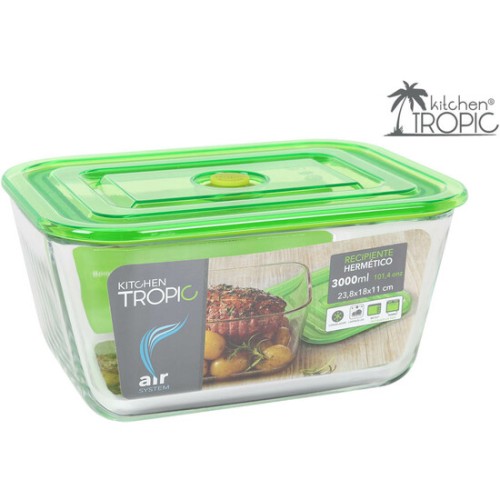 Fuente Rectangular Borosilicato Verde