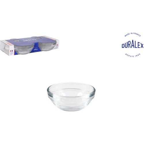 Set of 4 Stackable Transparent Round Bowls 70cc