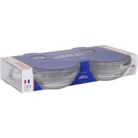 Set of 4 Stackable Transparent Round Bowls 70cc