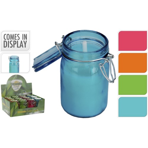 Citronella Outdoor Candle in Orange Glass Jar