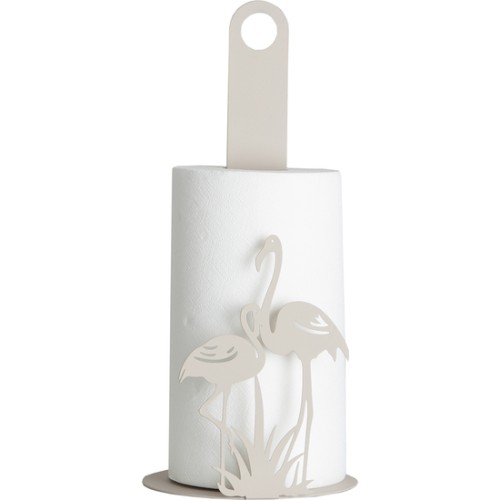 White Flamingo Paper Towel Holder