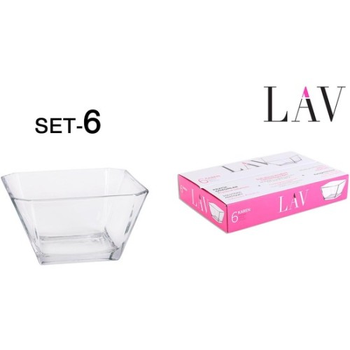 Set of 6 Square Bowls 10.6cm - 300cc Karen - Versatile Dining