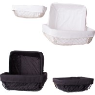 Set of 3 Assorted Color Baskets White/Black