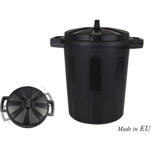 35L Black Trash Bin with Lid