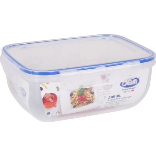 Fiambrera Hermética Rectangular 2300ml para Almacenamiento de Alimentos