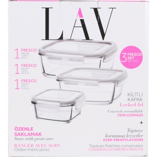 Set of 3 Hermetic Food Containers 375cc 720cc 1150cc
