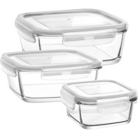 Set of 3 Hermetic Food Containers 375cc 720cc 1150cc