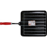 Asador Cuadrado Con Parrilla 23cm Jaspeada para Cocción Perfecta