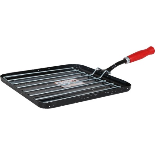 Asador Cuadrado Con Parrilla 23cm Jaspeada para Cocción Perfecta