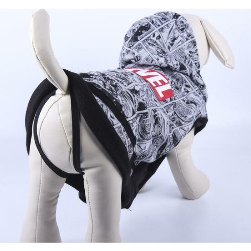 Cotton Brushed Marvel Grey XS Dog Hoodie