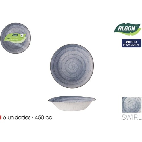 Set of 6 Swirl Bowls 450cc for Fun Gatherings
