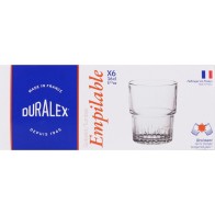 Set of 6 Stackable Transparent Glasses 16cl