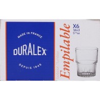 Set of 6 Stackable Transparent Glasses 16cl