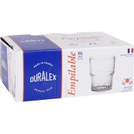 Set of 6 Stackable Transparent Glasses 16cl
