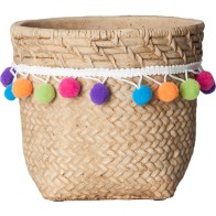Colorful Tassel Cement Planter 17 x 17 cm