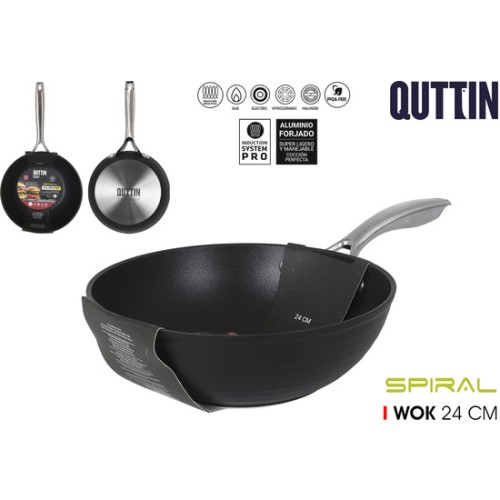 Sarten Wok 24cm Alu.forg.ind.spiral Quttin