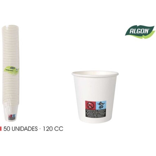 Set-50 Vaso Blanco Carton 120cc Algon