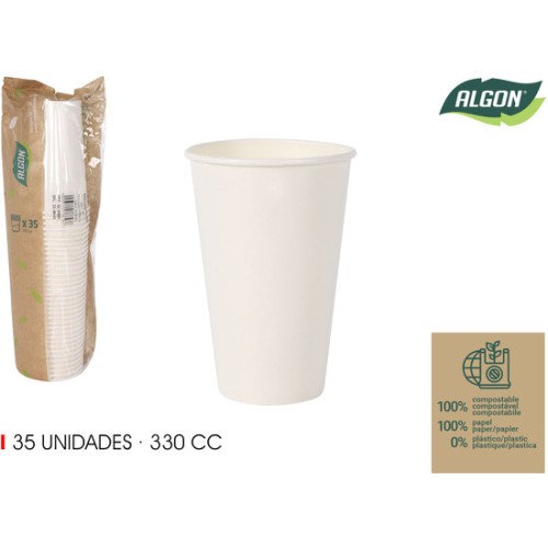 Set-35 Vaso Blanco Cartón 330cc Algon
