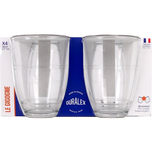 Set of 4 Transparent Gigogne Glasses 360cc