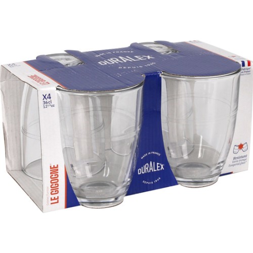 Set of 4 Transparent Gigogne Glasses 360cc