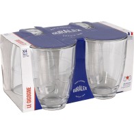Set of 4 Transparent Gigogne Glasses 360cc