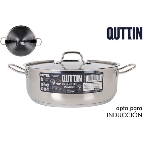 Cacerola+Tapa Acero Ind 32cm/0,8mm/9,5l Quttin Hotel