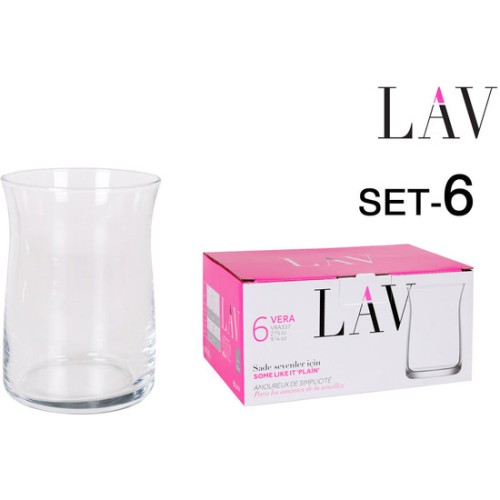 Set of 6 Vera Glasses 275cc - Elegant Drinkware