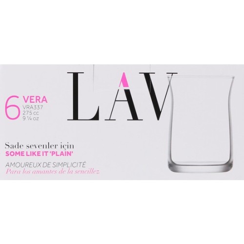 Set of 6 Vera Glasses 275cc - Elegant Drinkware